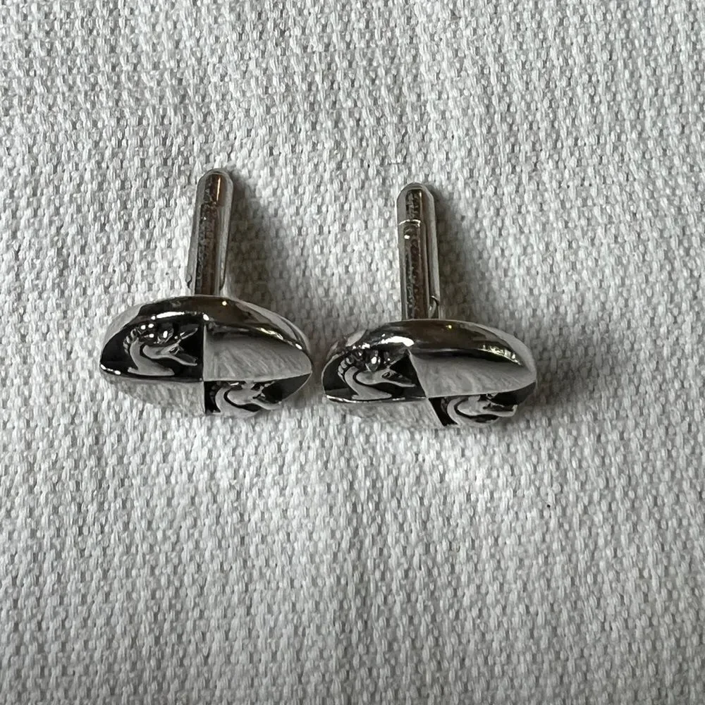 1960's-70's Unsigned UNISEX Silver Tone UNICORN CUFF LINKS